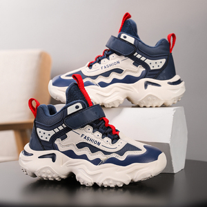 男女童棉鞋2025冬季新款皮面防水運動鞋子防滑加絨兒童鞋H118P70圖片