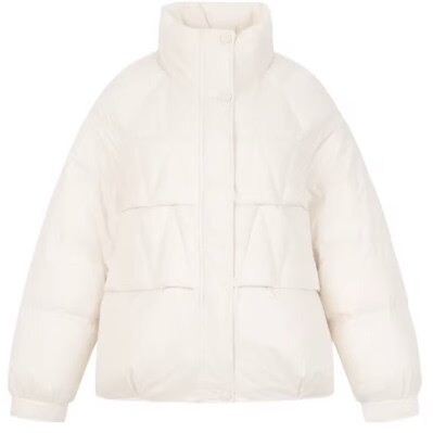thumbnail for Left vertical pull lock small red code two-color matte hooded down jacket 11090205
