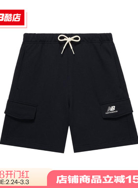 New Balance NB 男裤休闲Logo刺绣系带运动针织短裤5VD24043正品