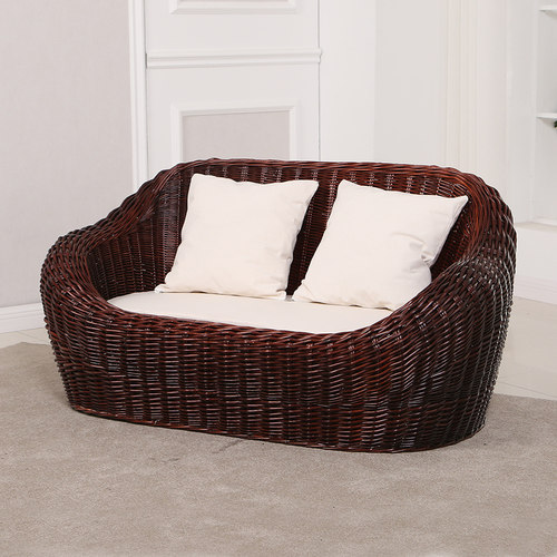 环保柳编双人沙发阳台客厅藤椅