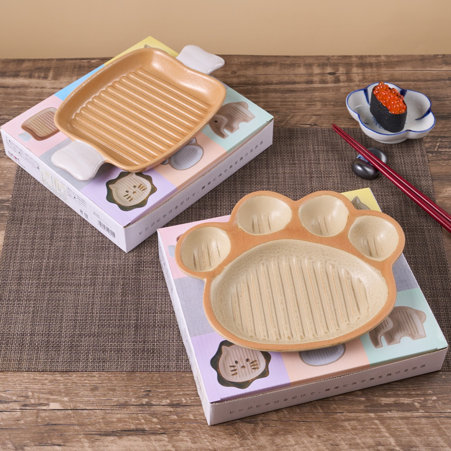 日本原装进口可爱软萌猫爪陶瓷盘