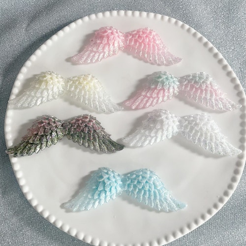 爆闪天使大翅膀带孔卡30*97mm 萤火虫夜光DIY流麻手机壳装饰品