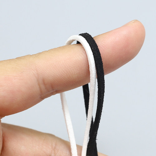 2.5mm黑白绒皮绳双面麂皮绒绳手工DIY衣服细绒带花束包装仿真绒带
