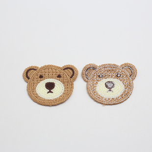 新款熊卡通可爱布贴衣服鞋刺绣小补丁贴羽绒服修补破洞装饰贴手缝