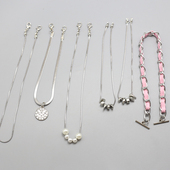 T恤领口挂链配饰一字扣链条项链条配件衣服装 时尚 百搭长袖 饰链条