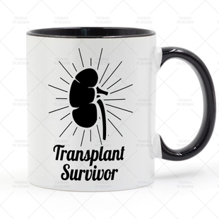 Kidney Transplant Survivor 嘎腰子搞怪马克杯 陶瓷咖啡杯喝水杯