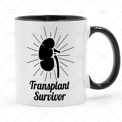 Kidney Transplant Survivor 嘎腰子搞怪马克杯 陶瓷咖啡杯喝水杯