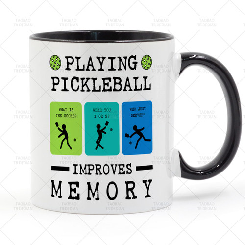 Playing Pickleball Improves Memory 匹克球运动 马克杯 喝水杯