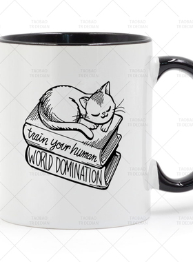 World domination CAT 猫咪陶瓷马克杯水杯杯子
