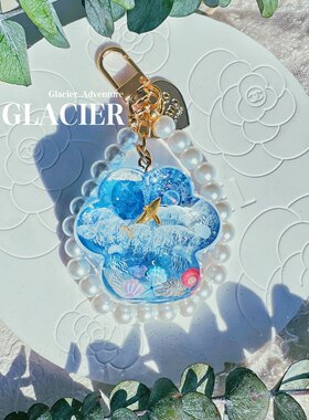 【海蓝见鲸】滴胶猫爪深海鲸鱼海豚水母钥匙扣书包挂件礼物学生