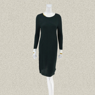 不对称拼色显瘦女秋冬羊毛针织连衣裙C1AGA601T07 正品 新 卡迪DL