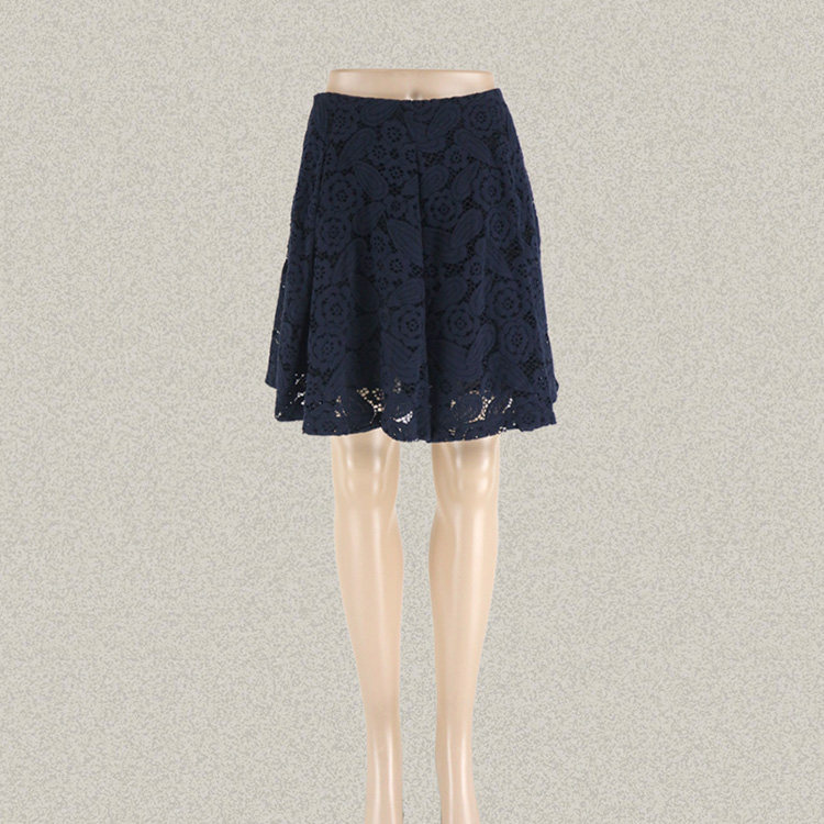 沐LINE 正品 日本镂空提花蕾丝女春夏秋大摆伞裙半身短裙 9101306