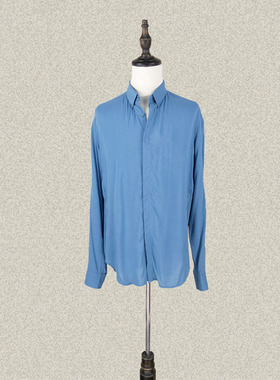 桀A jie*r 男装正品 亲肤舒适人棉清新春夏秋长袖薄衬衫JS50204