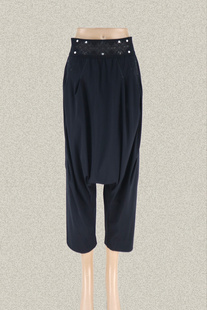 新!森系列 H*GH 意大利亮片印花松紧腰贴袋女春秋垮档裤 1ES0133