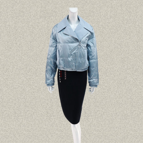 F佛 正品 落肩袖清新减龄女冬春白鸭绒轻便短款羽绒服外套104/135
