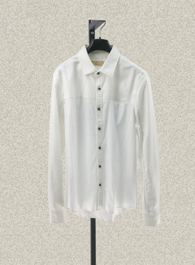 桀* J*eor 男装正品 针梭拼清新通勤商务春秋全棉长袖衬衫JS50210