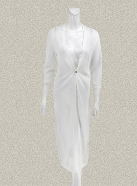 奈CO 正品 钮扣装饰七分袖清新白色女春夏秋针织开衫披肩  112431