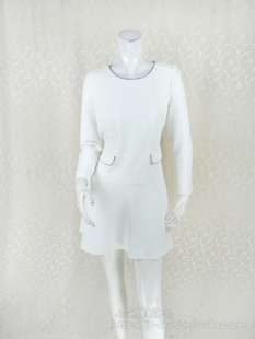 弹力针织提花袋盖饰圆领长袖 专柜正品 女秋冬连衣裙LA151 fon