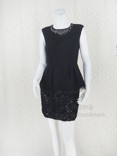 立体花绣花钉珠女秋无袖 年中清仓100元 fon正品 连衣裙LC198 2件