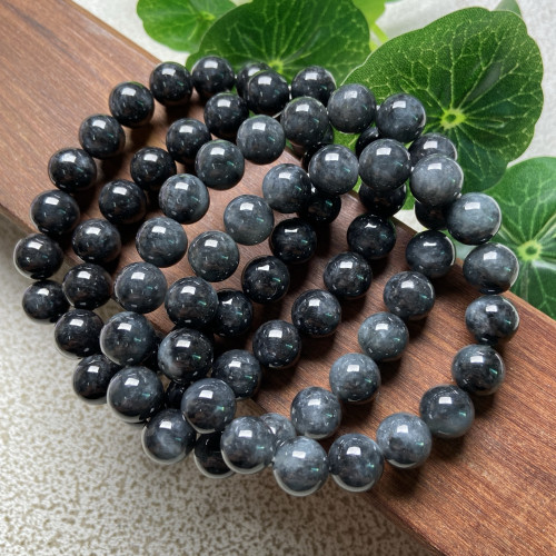 隆慈缘A货冰糯乌鸡翡翠手串