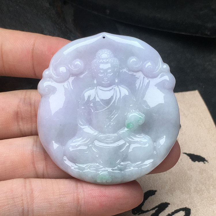 大日如来隆慈缘A货翡翠吊坠