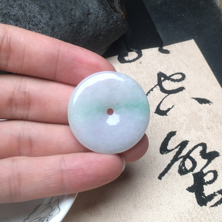 平安扣隆慈缘A货翡翠挂坠