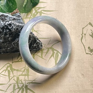 隆慈缘缅甸原矿A货翡翠56mm手镯冰糯种紫罗兰飘花手镯玉石手镯