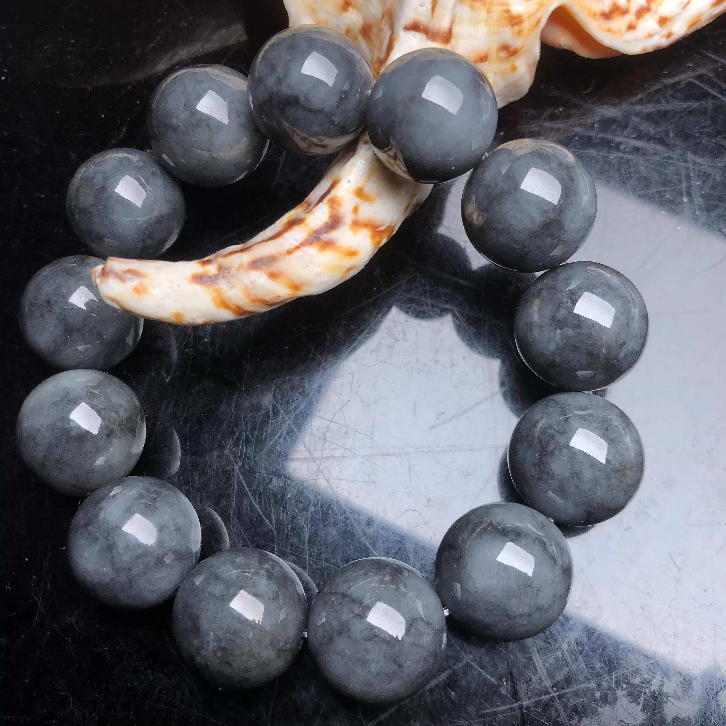 隆慈缘老坑种翡翠a货乌鸡手链男女款8mm至18mm乌鸡手链霸气手串