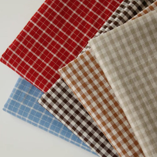 复古格子条纹色织棉布料服装面料