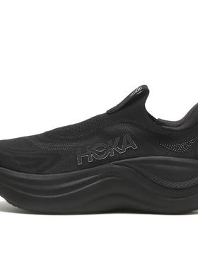 代购Hoka OneOne男女跑步鞋缓震支撑透气易穿脱黑色网面材质轻便