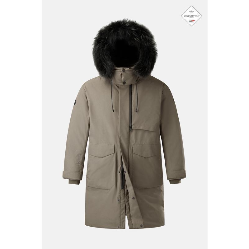 KOLON SPORT可隆男士羽绒服防风保暖防水长款羽绒服连帽长袖