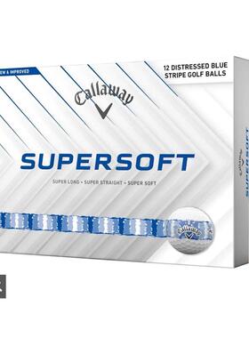 代购Callaway卡拉威高尔夫球超高弾道SUPERSOFT条纹蓝色球