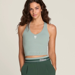 代购新品wilson Doubles 威尔胜女士网球服V领背心 运动文胸透气
