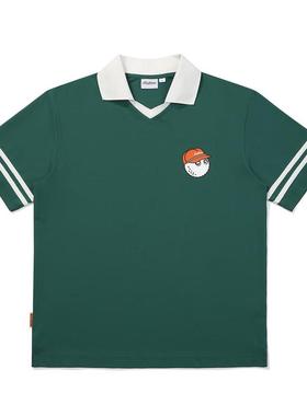 代购MALBON GOLF男士POLO衫透气速干舒适轻便绿色短袖翻领