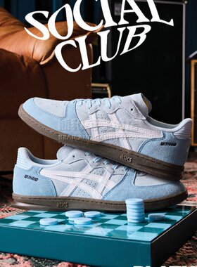 代购新品ASICS SKYHAND OG亚瑟士复古淡蓝色运动鞋休闲运动板鞋