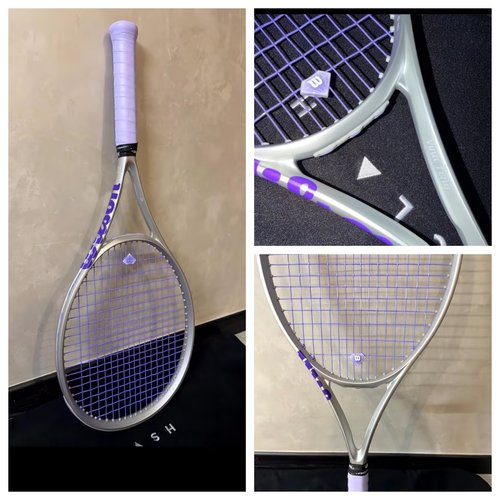 代购WILSON Clash 100L V2威尔胜网球拍定制刻字比赛训练银紫色