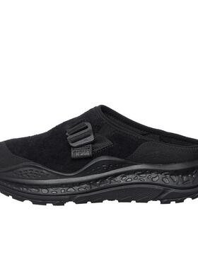 代购Hoka OneOne女士拖鞋透气轻便缓震防滑黑色魔术贴无后跟