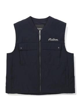 代购MALBON GOLF女士马甲保暖设计多口袋收纳轻便保暖防风深蓝色