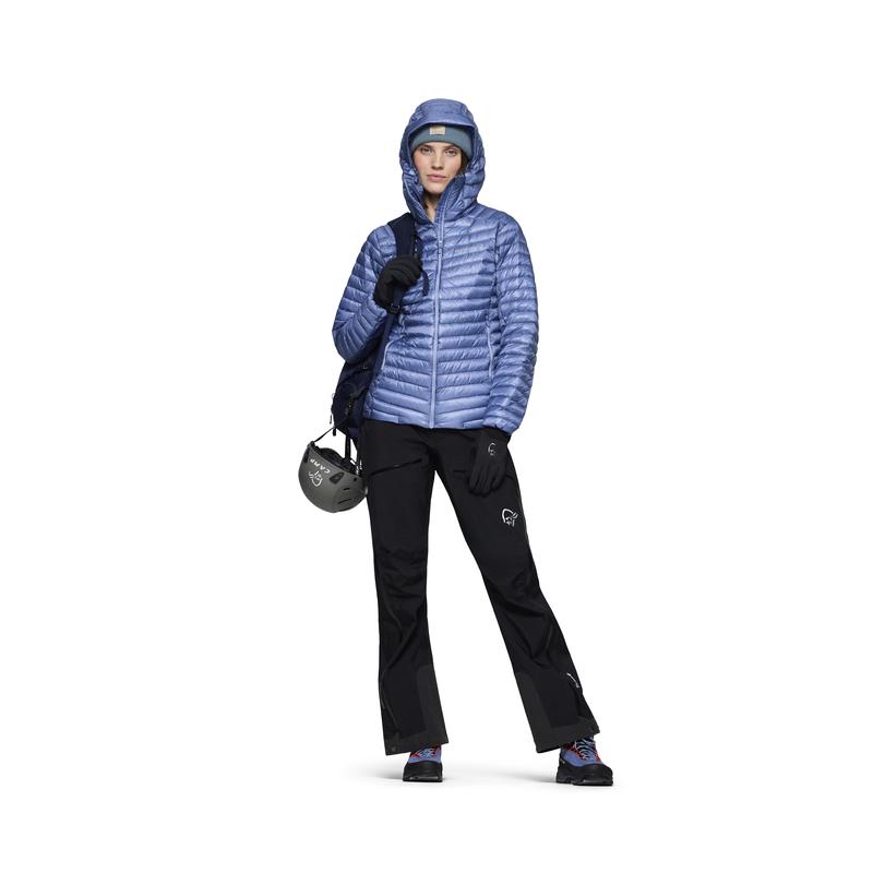 代购挪威老人头NORRONA羽绒服女士保暖防风透气耐磨轻量立领连帽