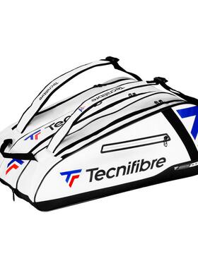 代购Tecnifibre网球包大容量多隔层防震保护可装15支球拍白色
