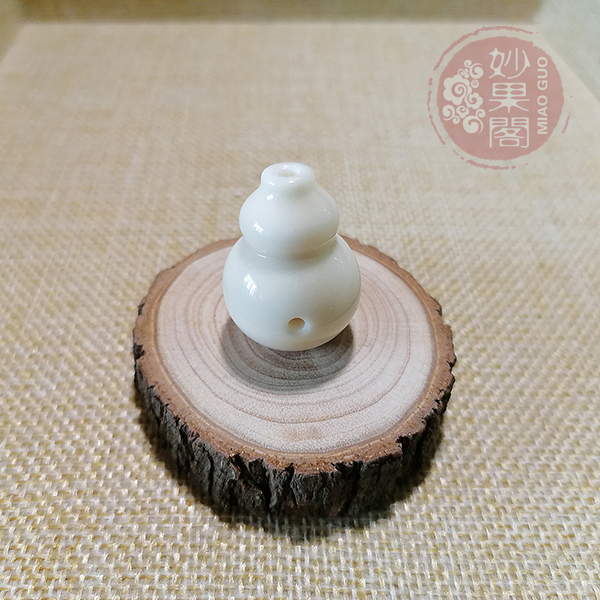妙果阁纯手工精工天然象牙果文玩配饰一体三通葫芦佛头佛塔定做