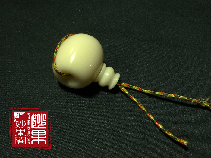 妙果阁 纯手工精工天然象牙果文玩配饰三通佛头佛塔配珠顶珠定做