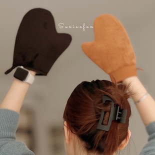 宝器!快速涂抹身体乳!Zomolv美黑手套植绒防湿精油素颜霜可机洗