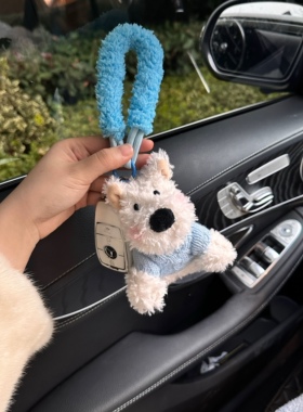 新款西高地钥匙扣挂件可爱包挂件少女心毛绒公仔车挂饰新年礼物