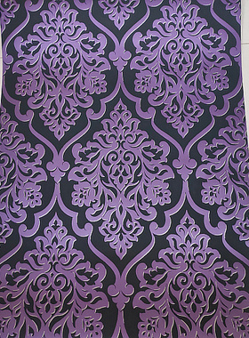 转行不干了 库存清仓 北美进口纯纸墙纸紫色大马士革背景墙壁纸