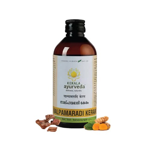 印度KERALA 阿育吠陀草本按摩油面部脖子身体通用SPA油提亮200ML
