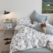 清雅花卉田园幽静四件套 小碎花被套床单可定做床笠款 暮光清晨