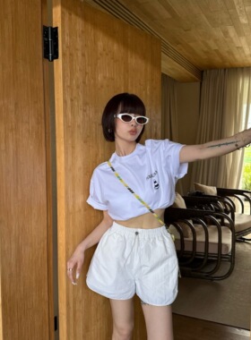 Monkey Studio 超超超好搭的小裤几休闲百搭松紧腰抽绳假两件短裤
