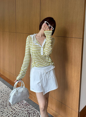 Monkey Studio 垦丁假日舒适半裙 不规则设计减龄休闲百搭短裙