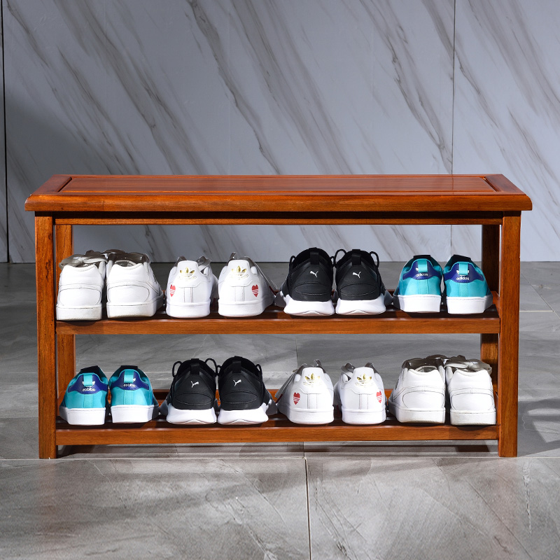 履世春秋中式花梨木换鞋凳鞋架